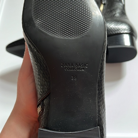 Zara Croc Heel Black Boots size 38. New without a box - Picture 3 of 4